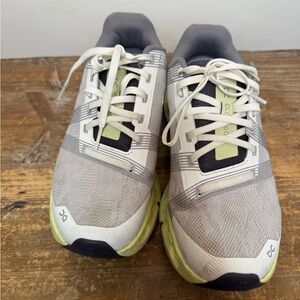 On Cloud Cloudgo Running Shoes Women Sz 7.5 Frost Grey Hay Bright Yellow